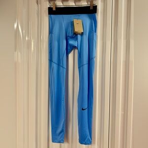 NWT Nike Pro Dri-FIT Men's Fitness Tights light blue/blacck